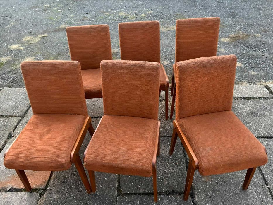 Fotele krzesła typ 04-B  PRL lata 60 70 vintage mid-century komplet 6 szt