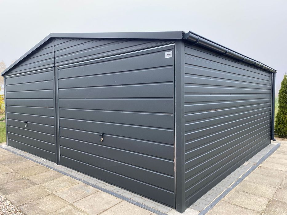 Garaż blaszany 6x5, garafit mat, antracyt, profil zamkniety. PRODUCENT