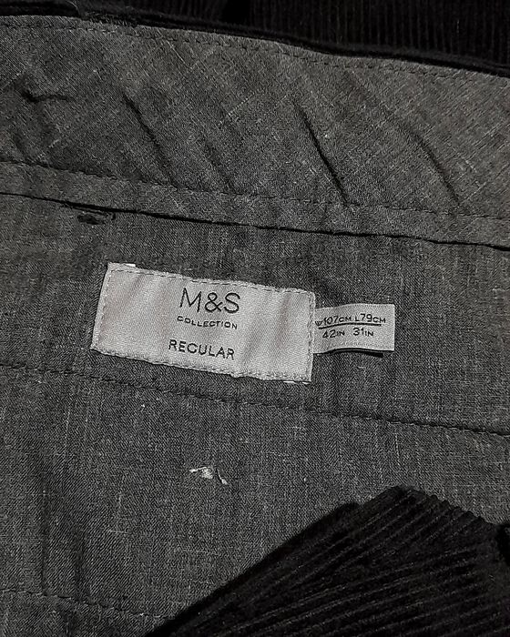 M&S мужские новые вельветовые штаны большой размер.черные брюки батал