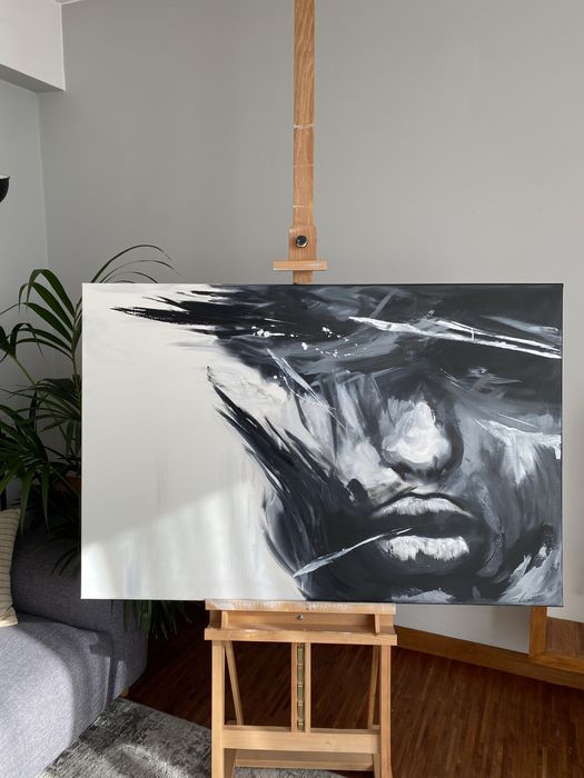 Nowy obraz abstrakcyjny czarno-biały