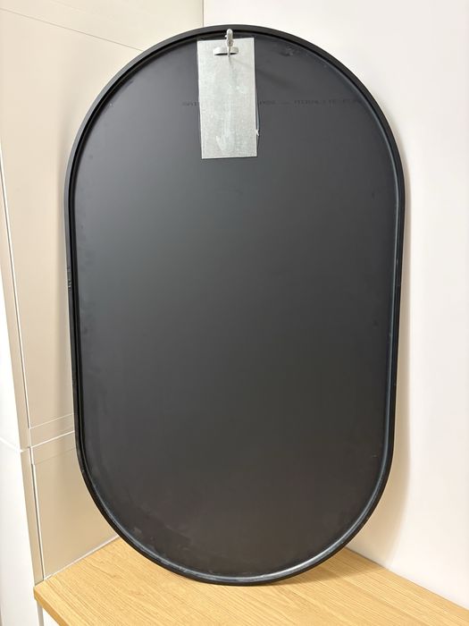 Lustro owalne czarne loft 85x50 cm