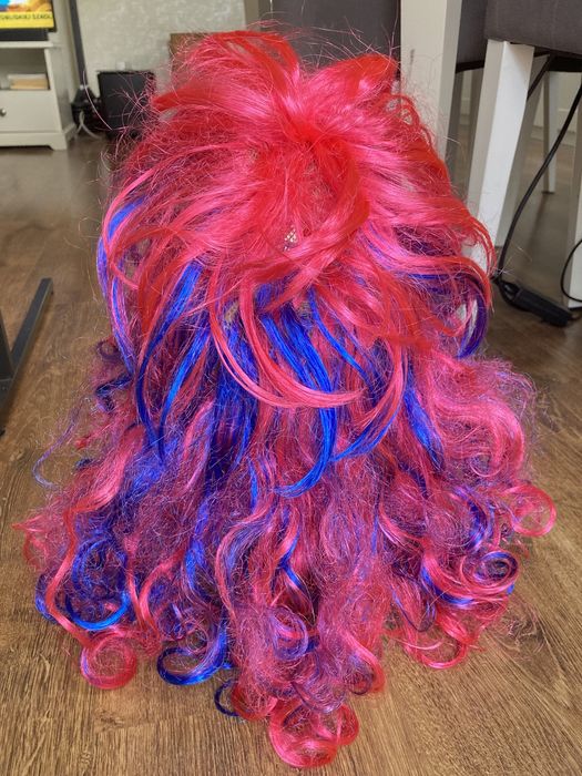 Peruka damska długie włosy rozowe fioletowe