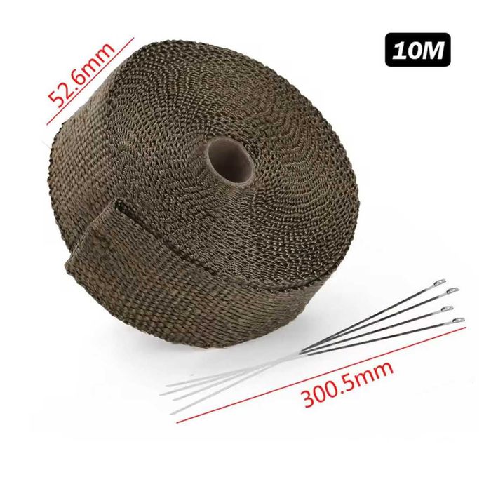 Fita térmica 50 mm x 5/10/15 metros moto escapes abraçadeiras metal