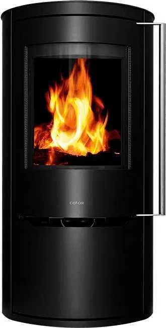 Color Si_7 Nowoczesny stylowy piec kominek okrągła szyba DOP MONTAŻ