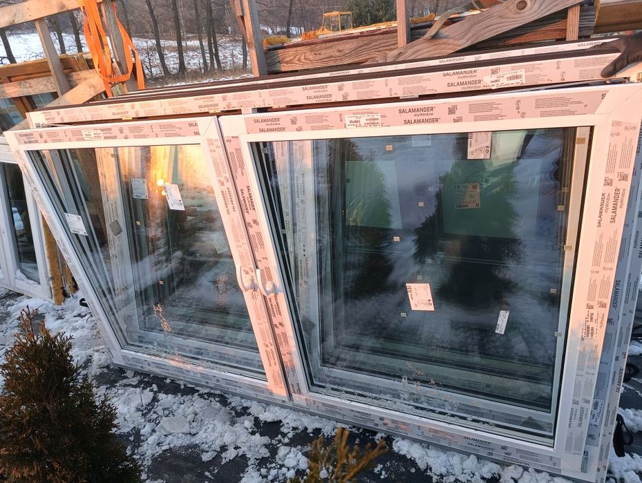 Okno 231x136 4szt 3-szybowe nowe rozwierno uchylne plastikowe