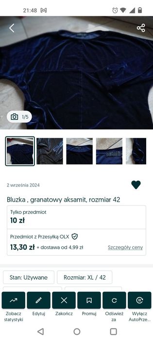 Spodnie aksamitne damskie