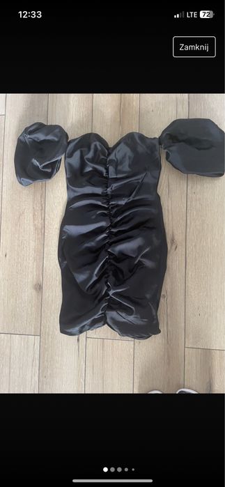 Mala czarna satynowa sukienka xs