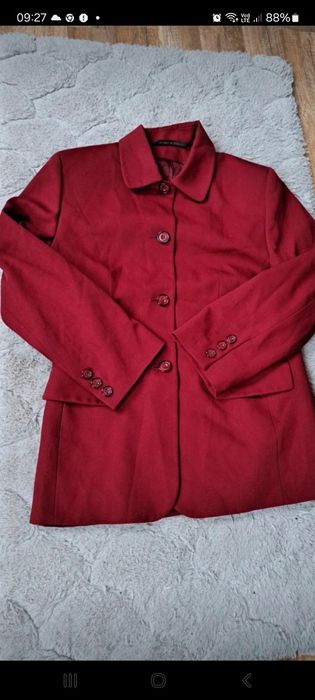 Wełniany żakiet bordowy hit 40