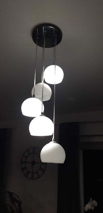 Lampa wisząca 5 białych kul