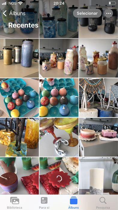 Velas com  essencias