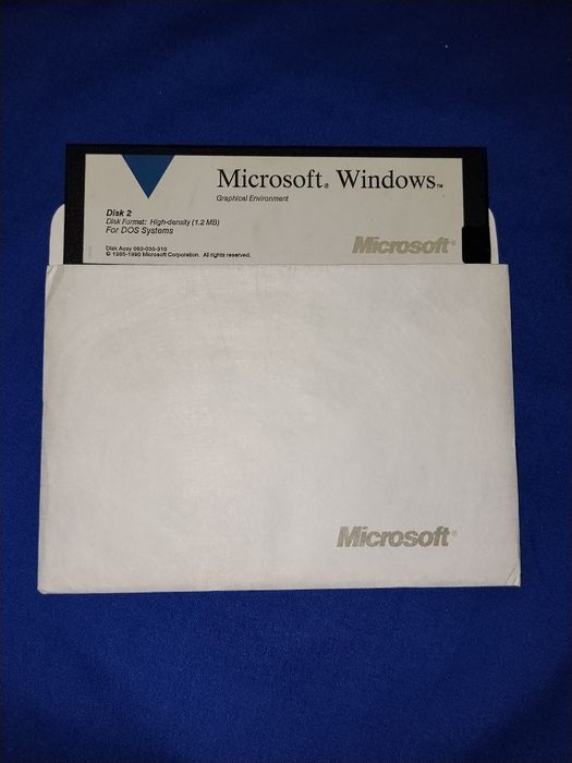 Oryginalne dyskietki 5.25" Microsoft Windows 3.0 + MS-DOS 5 (1990) Retro PC