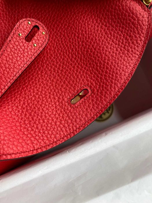 Hermes Lindy 26 cm Czerwona torba