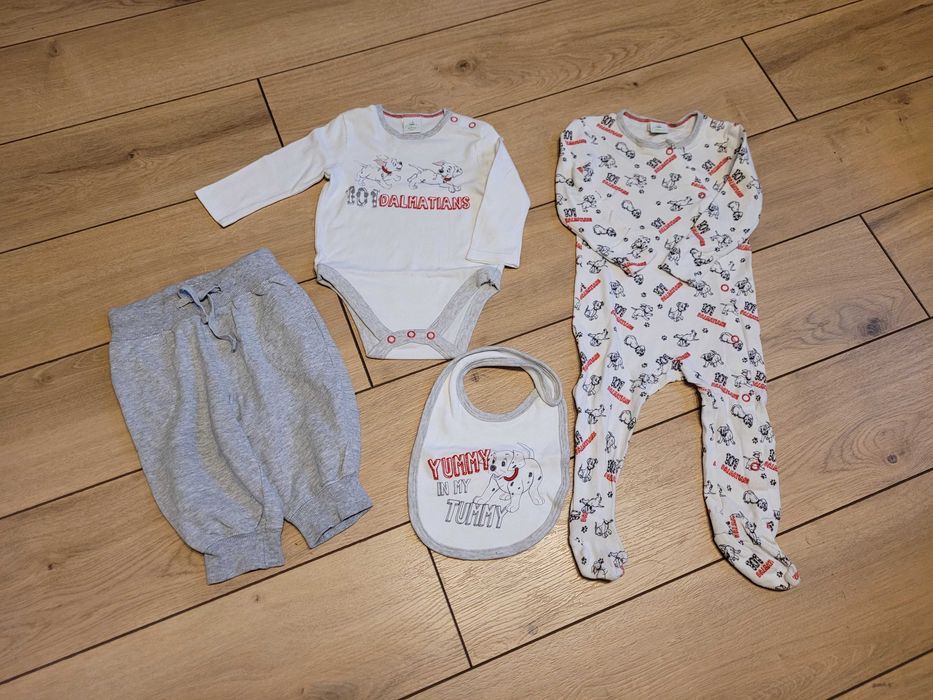 Zestaw niemowlęcy 68 3-6 Disney 101 Dalmatyńczyków 4szt H&M unisex