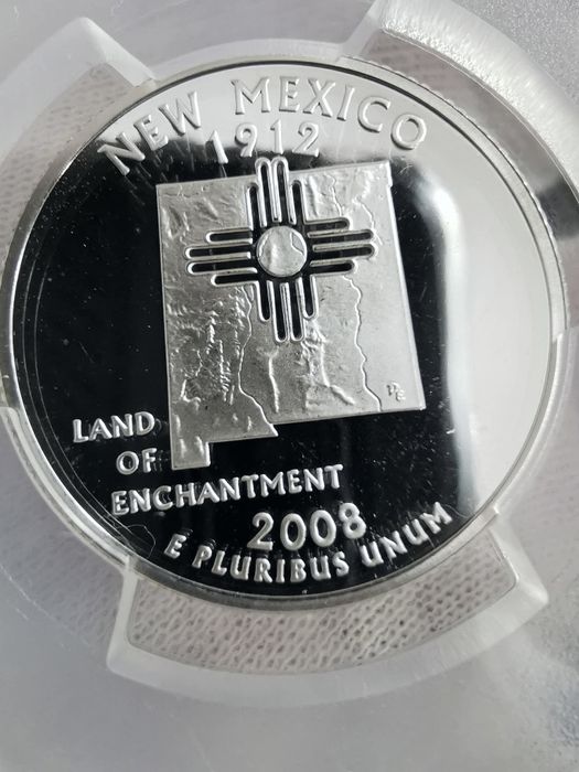 США 25 центів 2008р. - 50 штатів " NEW MEXICO". СРІБЛО. СЛАБ.