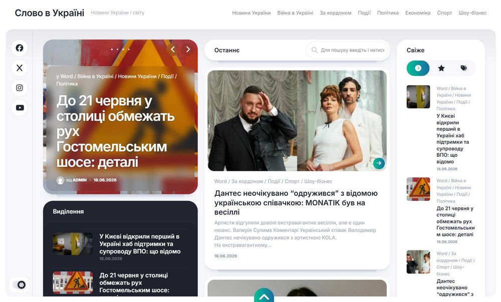 Сайт новин word.in.ua