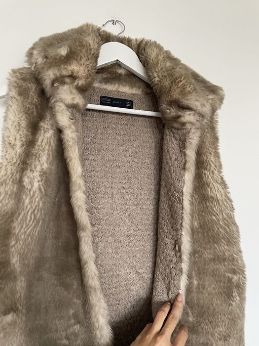 Kamizelka futrzana sztuczne futro Zara 38/M