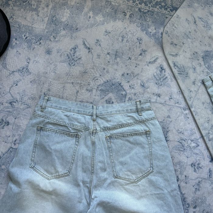Широкі голубі джинсові шорти baggy oversized sk8 y2k jaded london skater opium rap bootcut шорты короткие old money flared оверсайз реп базові