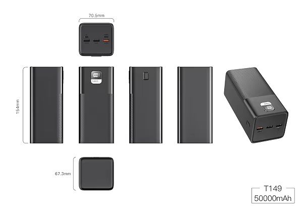 Power Bank Xipin T149 50.000 mAh PD/QC — на ремонт / запчасти