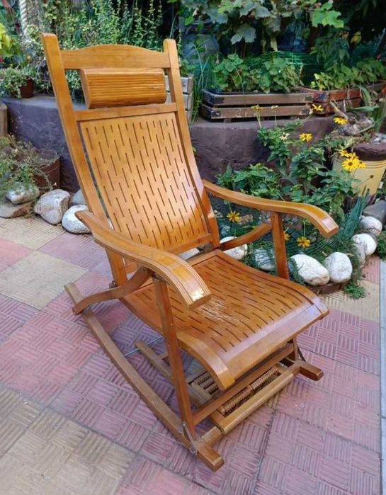 Старинное Кресло качалка-жезлонг