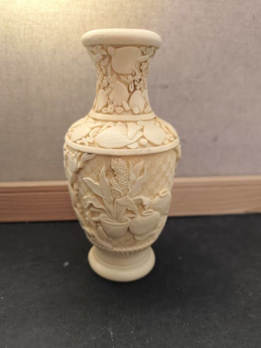 Jarra Estilo Marfim Esculpida Oriental
