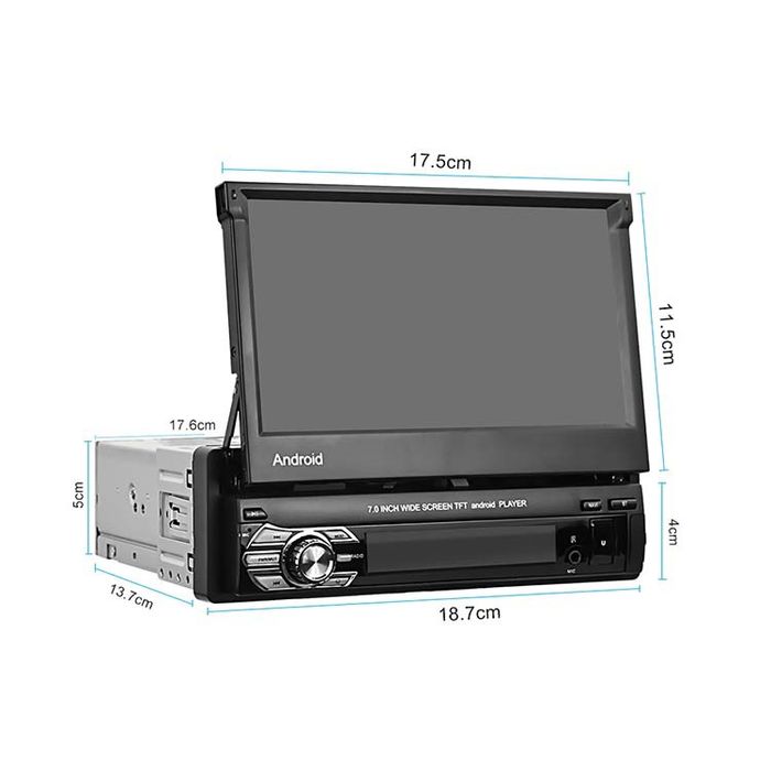 Rádio 1din 7" retrátil com GPS WiFi Mirrorlink android NOVO