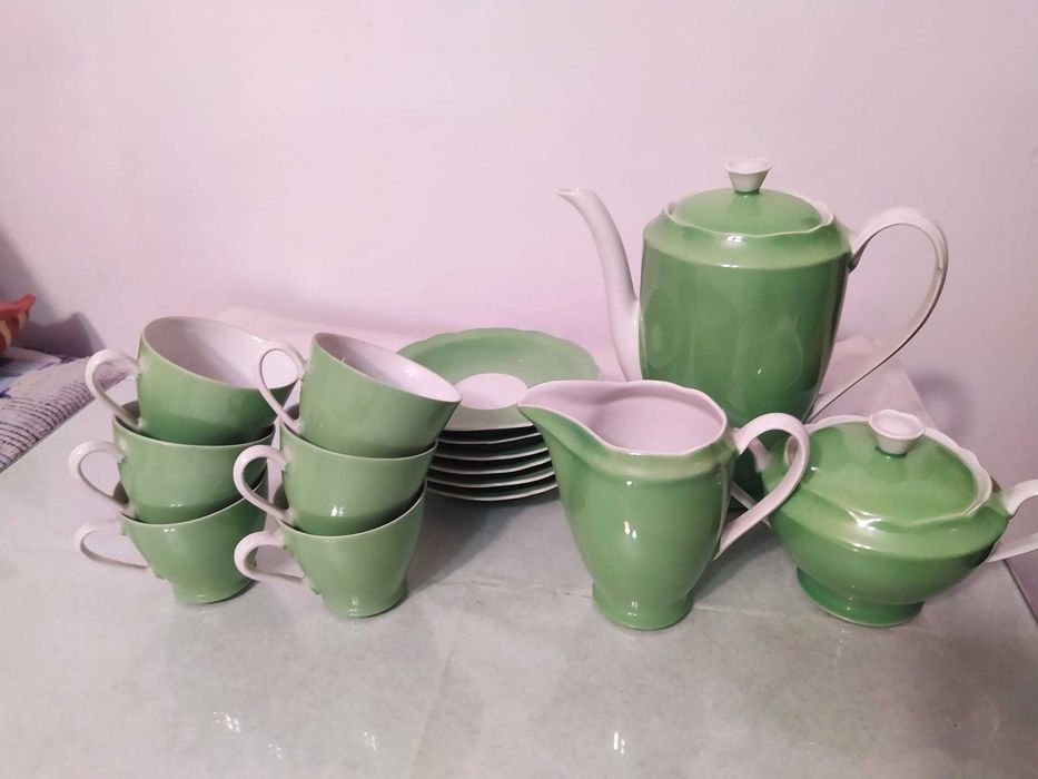 Polski serwis do kawy - porcelana w dobrym stanie