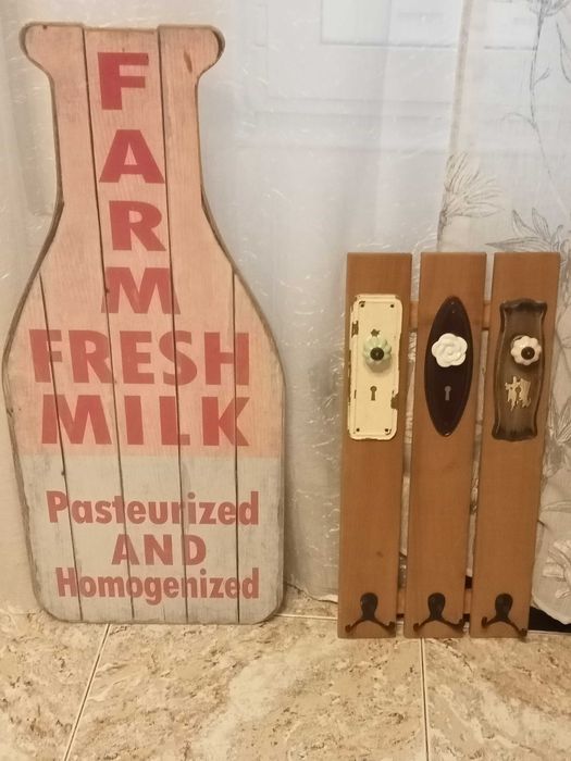 Cabide e peça decorativa rústica