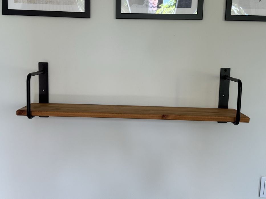 Drewniane półki ścienne wiszące brązowe loft