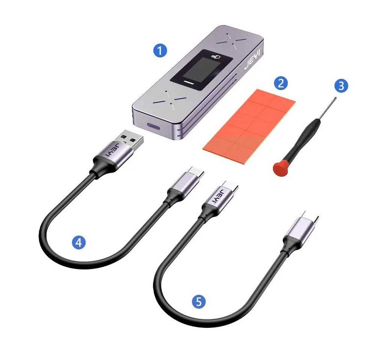 JEYI i9x NVMe / SATA SSD карман, USB 3.2 10Gbps, 2 USB (39101)
