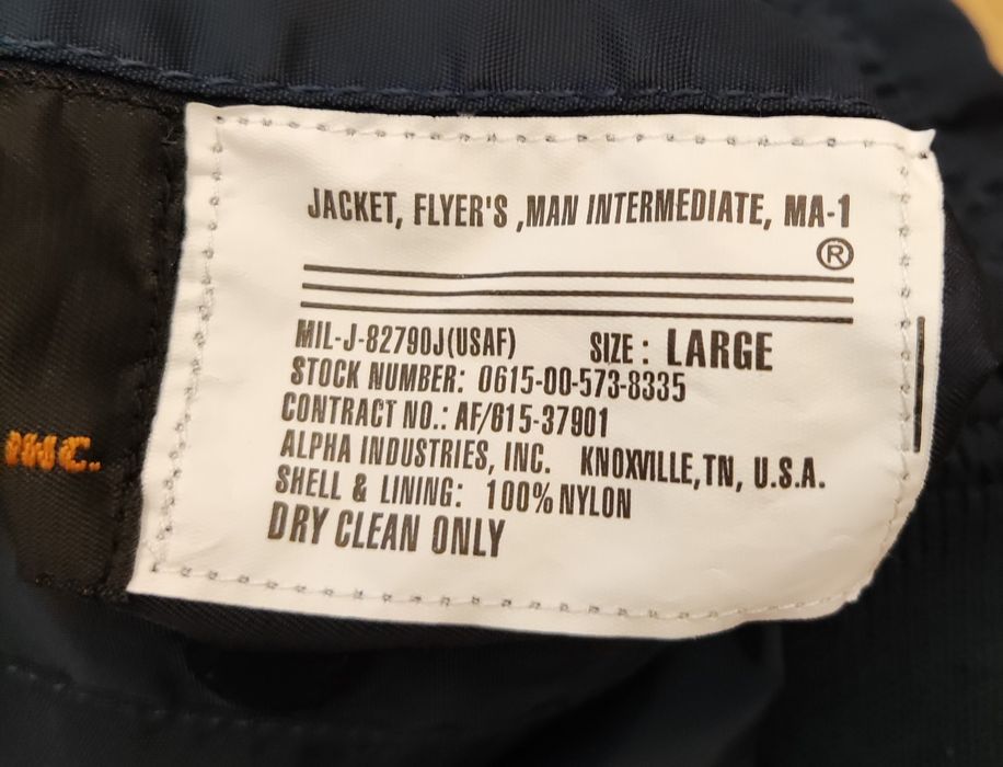 Alpha Industries męska kurtka bomberka granatowa w rozmiarze L