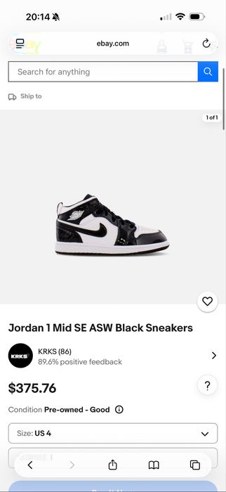 Nike Air Jordan 1 Mid SE ASW Black White retro