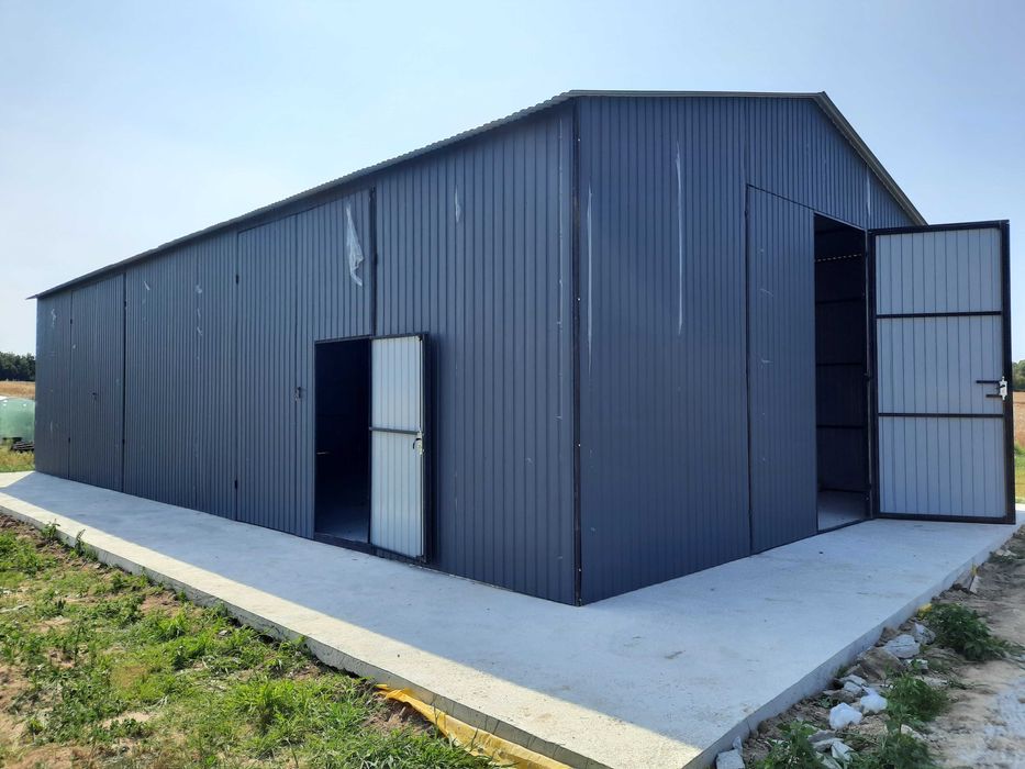 Garaż Blaszany GRAFITOWY | MAGAZYN HALA | Blaszak- Wiata | - ESSTAL-