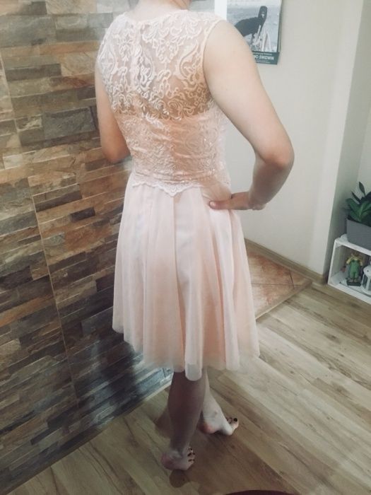 Sukienka pudrowy róż wesele poprawiny sylwester