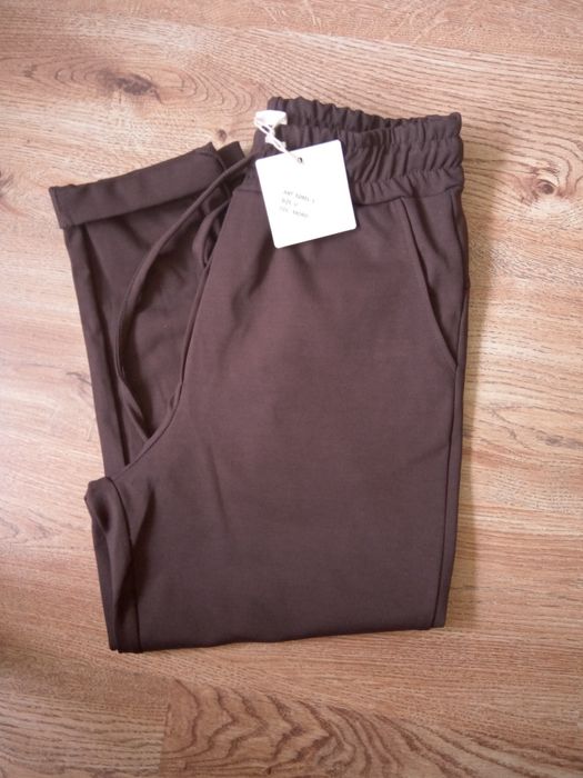 Spodnie damskie z wiskozy Wiya czekolada