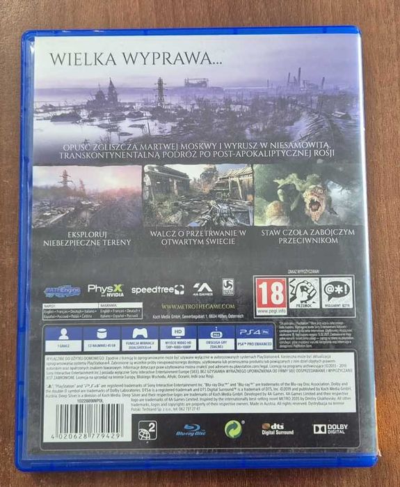 Gra Metro Exodus na PS4 - używana, bardzo dobry stan - Polska wersja