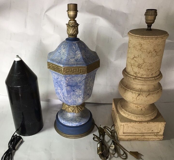 Candeeiro Inox + antiquário terracota mármore (candeeiros)