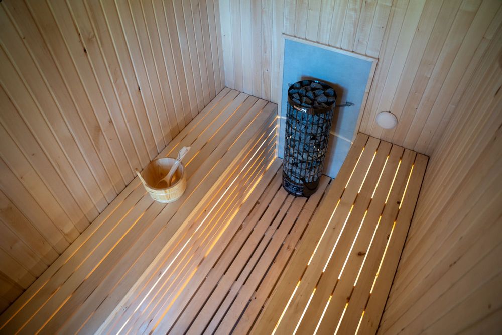 SAUNA ogrodowa z natryskiem- Nowoczesny DESIGN | CAŁOROCZNA