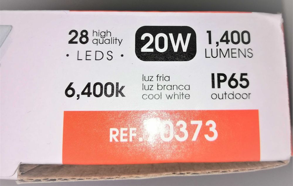 EDM - Projetor Led Extraplano 20w 6400k 1400 Lum - Branco - Novo caixa
