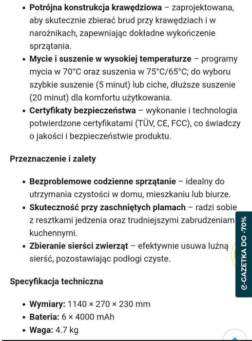 Odkurzacz pionowy mop
