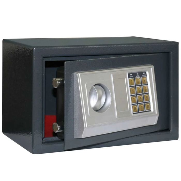Cofre Digital com bloqueio Cinzento escuro 31 x 20 x 20 cm Aço (Novo》