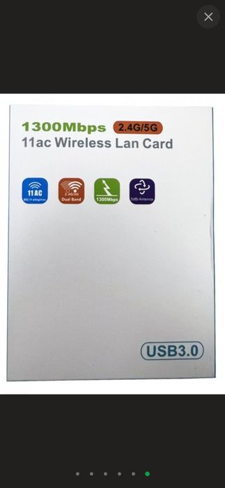 Двухдіапазонний USB Wi-Fi адаптер 2.4/5GHz 1300 Mbps Wireless Lan Card