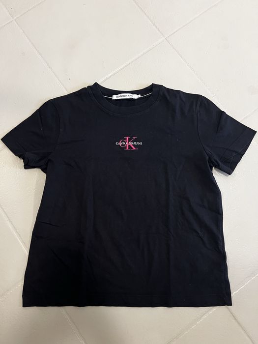 Calvin klein koszulka czarna damska S 36 bawełna