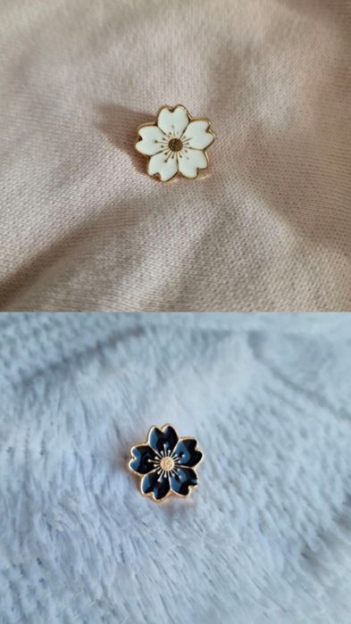 Zestaw przypinek broszek kwiaty przypinka wpinka pin broszka kwiat sto