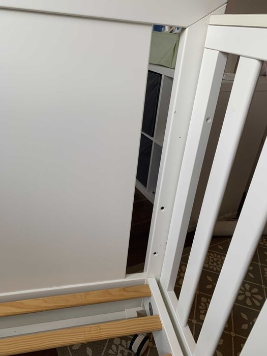 Berço/Cama + Colchão - Marca Trama modelo Inova - Branco Mate