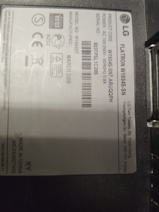 Широкоформатный LCD-монитор LG W1934S . 19'' широкоформатный ЖК монито