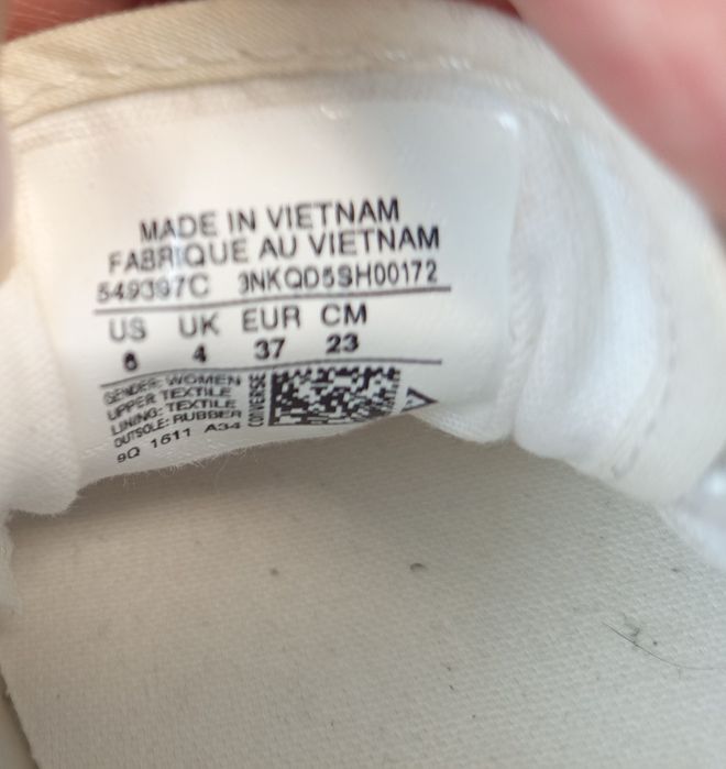 Жіночі текстильні кеди Converse All Star Ballet Lace (Оригінал) — Білі