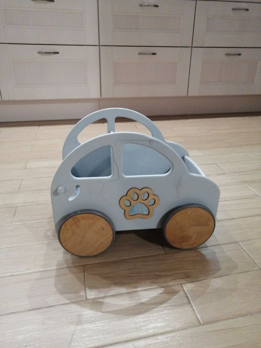 Pchacz auto drewniane i przyczepka