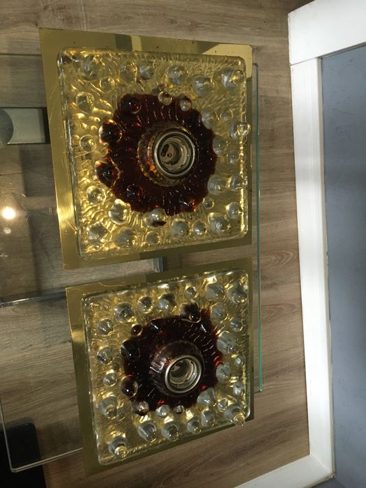 Solken Leuchten Mazzega Murano Arnsberg kinkiety lata 60