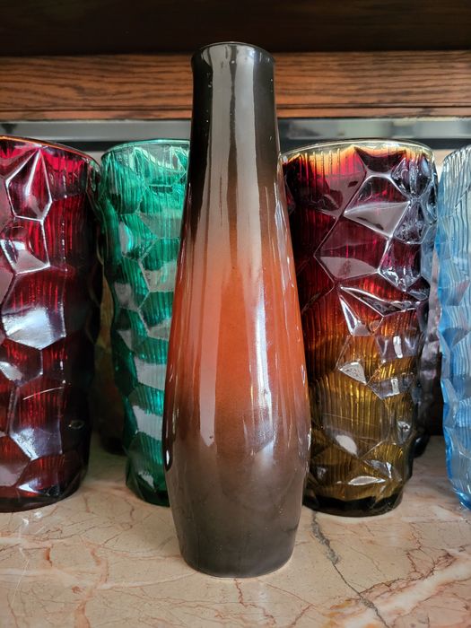 Ceramiczny wazon Mirostowice PRL, sygnowany