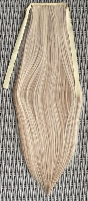 Premium Ultra Włosy doczepiane, blond, pasemka, refle, kucyk, 565.